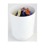 Tafelafvalbakje wit met verchroomde bodem, Ø13cm
