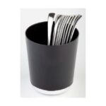 Tafelafvalbakje zwart met verchroomde bodem, Ø13cm