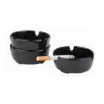 Melamine asbak, zwart, 3 stuks
