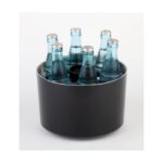 Flessenkoeler, met opener en bakje, zwart, Ø23cm