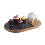 Serveerplank met natuursteen ovaal