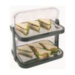 Koelbare dubbele buffetvitrine 8-delig, zwart