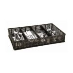 Bestekhouder, 1/1GN, wickerlook, bruin-zwart