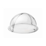 Roltop deksel Ø50 cm, transparant met verchroomde greep