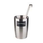 Porselein dressingpot met RVS deksel, Ø13 cm