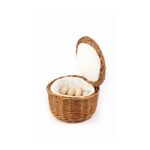 Canvas broodmandje, Ø17 x 8 cm, beige