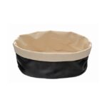 Canvas broodmandje met pittenbodem, Ø20 x 23,5 cm, beige