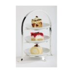 Serveerstandaard t.b.v. 3 borden max. Ø17 cm, chroomkleur