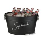 Flessenkoeler Tin zwart metaal look 11 liter met kunststof inzet