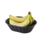 Brood- en/of fruitmand "Wicker-look", 23x17xH6,5 cm, zwart