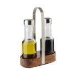 Olie & Azijn menage "Wood", 16x7,5xH24,5 cm