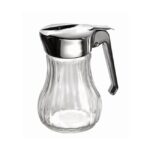 Suikerstrooier, glas & RVS, Ø8 x H12,5 cm