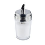 Suikerstrooier, glas & RVS, Ø6,5 x H14,5 cm