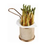 RVS Frietmandje Snack Holder, Ø9 x H8,5 cm, goudkleur