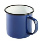 Beker "Enamelware", Ø7 x H5 cm, wit/blauw