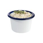 Schaal "Enamelware", Ø13 x H6 cm, wit/blauw