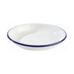 Diep bord "Enamelware", Ø22 x H3,5 cm, wit/blauw