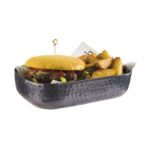 Schaal gehamert metaal zwart 1,4 liter