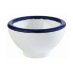 Schaaltje "Pure", Ø5,5xH4 cm, wit met blauwe rand