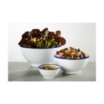 Schaaltje "Pure", Ø9,5xH4,5 cm, wit met blauwe rand