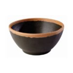 Schaal "Crocker", Ø16xH7 cm, zwart met beige rand