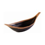 Bladschaal "Crocker", 42x14xH9,5 cm, zwart met beige rand