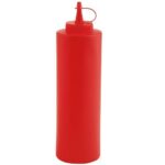 Knijpfles rood, Ø7 cm, 0,7L