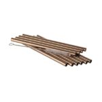 Metalen Rietjes, set per 11 - 8 mm Ø, 15 cm L - Koper kleur